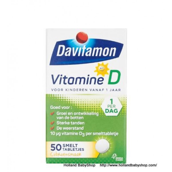 Koningin vergaan temperament Davitamon Vitamin D melt tablets for children Lemon flavor 50 pcs