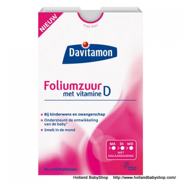 aantrekken hoog Zonnebrand Davitamon Folic acid with vitamin D -Pregnancy